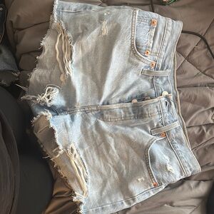 Levi's Light Blue Distressed Jean Shorts